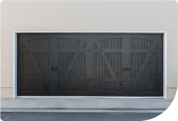 Black stained custom garage doors