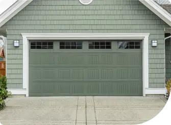 Traditional Garage door painted green